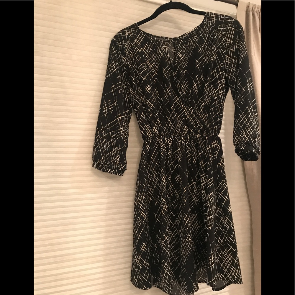 Lush black and white pattern Wrap dress